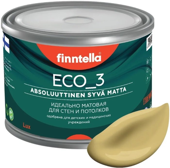 

Краска Finntella Eco 3 Wash and Clean Syksy F-08-1-9-LG135 9 л (пригл.-желтый)