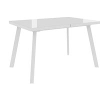 Кухонный стол Сакура Милан 1200+400 (белый/белый со стеклом)