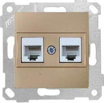 

Розетка компьютерная Mutlusan Rita 2200-138-0185 (золото доре)