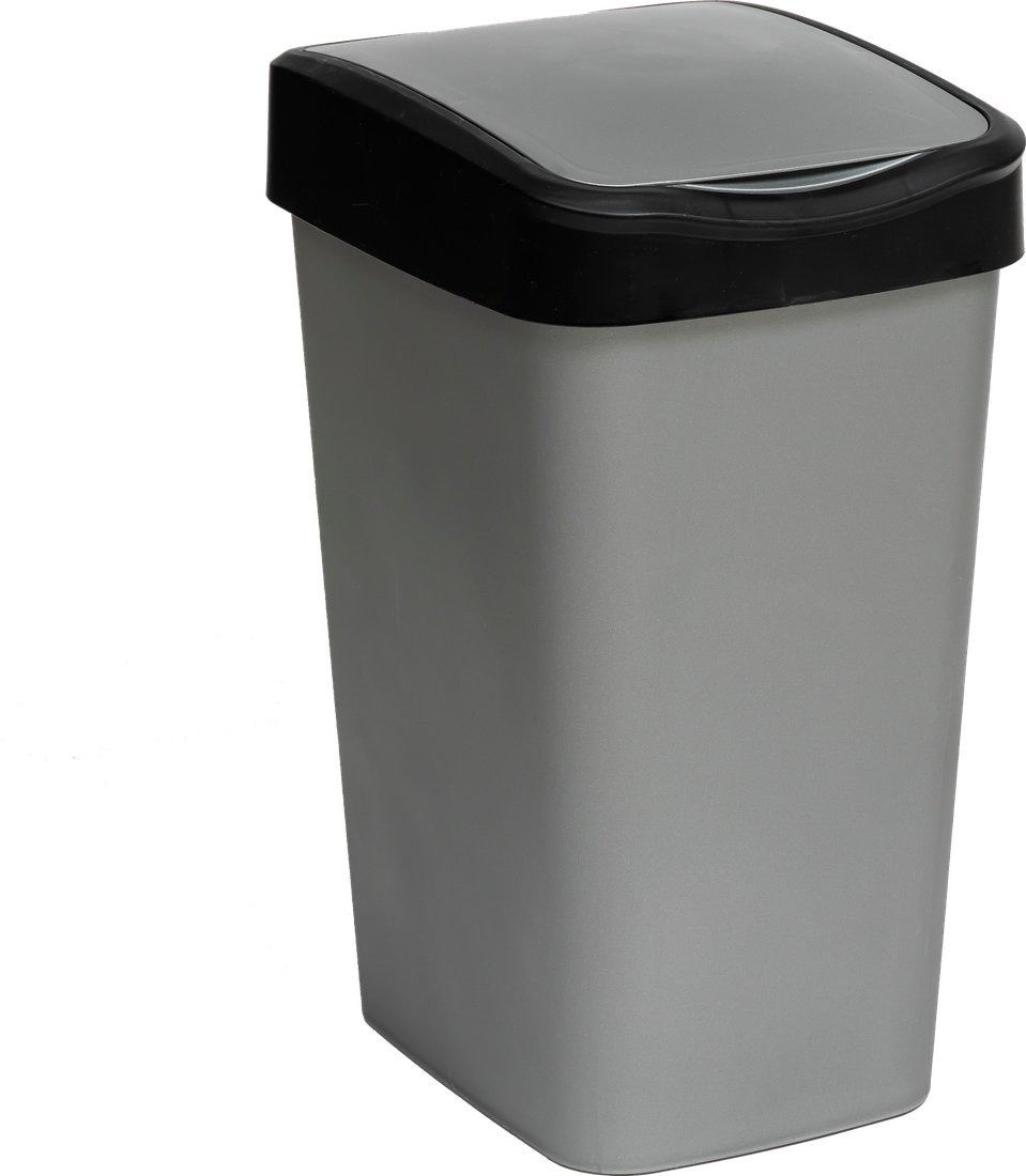 

Мусорное ведро Violet Tandem 841058 (10л, серый металлик/черный)