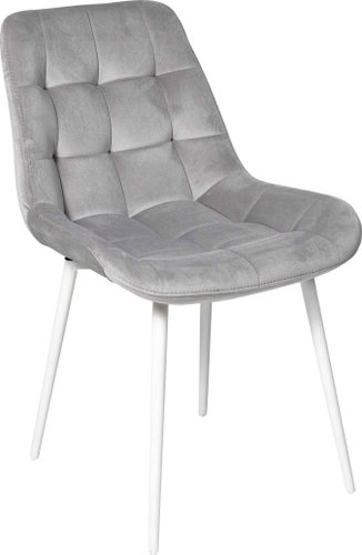 Стул Алвест AV 405 (светло-серый бархат Н-09/белый)