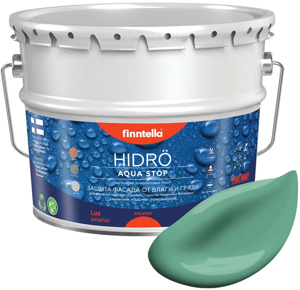 

Краска Finntella Hidro Jade F-14-1-9-FL036 9 л (бирюзовый)