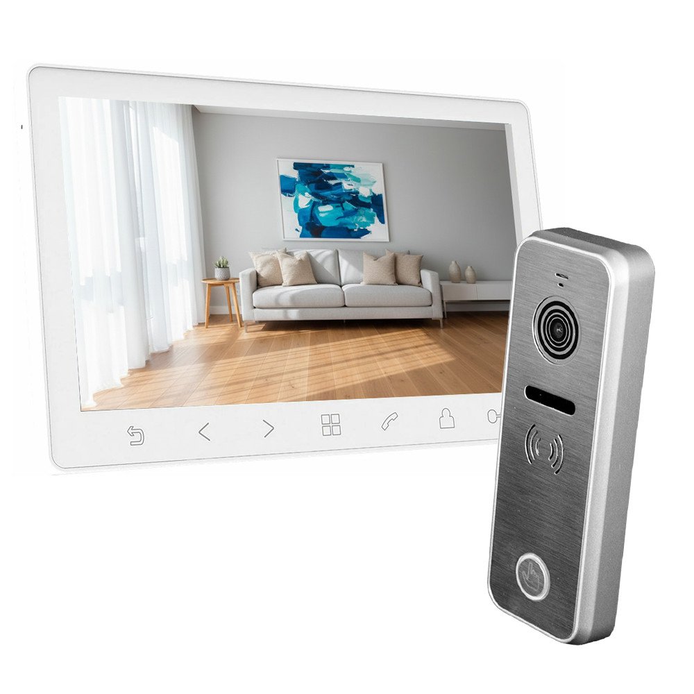Комплект видеодомофона Tantos Amelie HD SE Slim (белый) + iPanel 2 HD (металл)