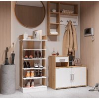 Тумба для обуви Стендмебель Кремона (белый/дуб крафт золото)