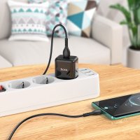 Сетевое зарядное Hoco N32 (черный)