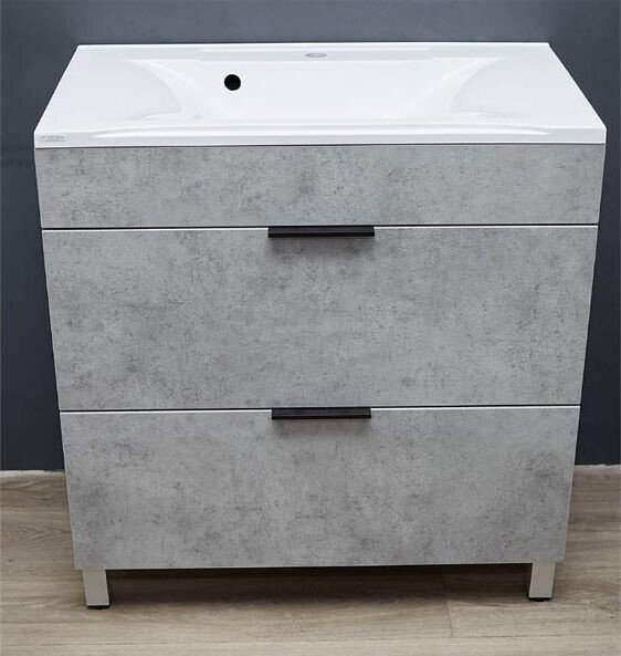 Vela Тумба под умывальник Vela Каскад Чикаго 80Н бетон матовый TU27089