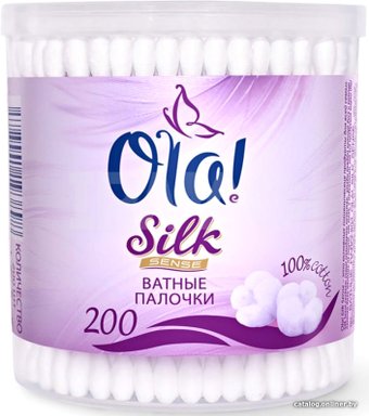 Ватные палочки Ola! Silk Sense в круглой банке (200 шт)