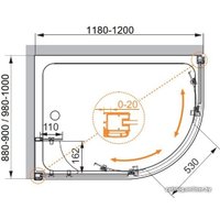 Душевой уголок Cezares Anima-W-RH-2-120/90-P-Cr-L