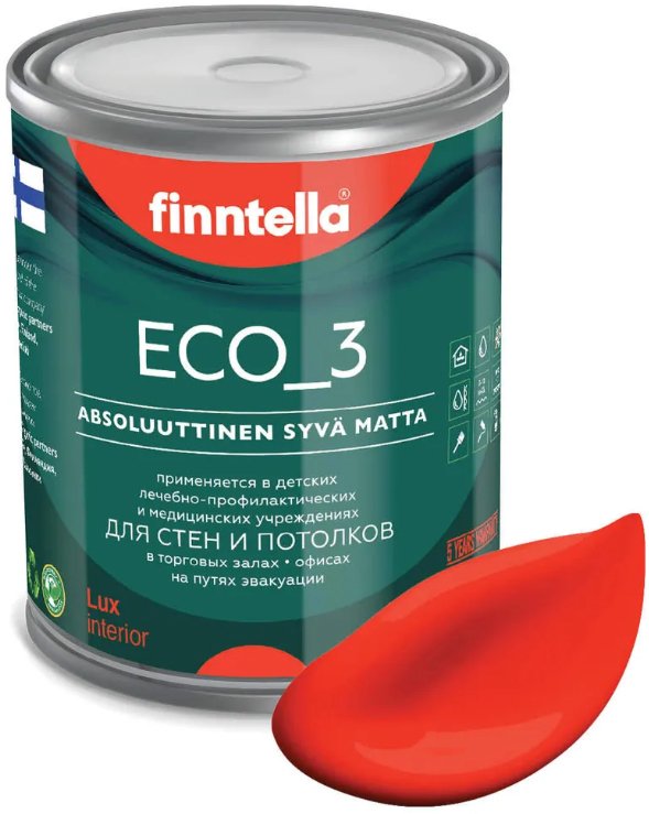 

Краска Finntella Eco 3 Wash and Puna Clean Aurinko F-08-1-1-FL125 0.9 л (красный)