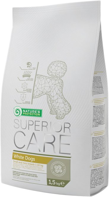 

Сухой корм для собак Nature's Protection Superior Care White Dogs Small & Mini Breeds (для ухода за шерстью белых собак) 1.5 кг
