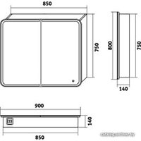  Grossman Шкаф с зеркалом Адель 90 R