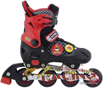 Роликовые коньки Vimpex Sport PW-126 CJ (р. 29-32, черный/красный)