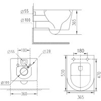 Унитаз подвесной Roxen Vortex Tornado в комплекте с инсталляцией StounFix Dual Fresh 6 в 1 964615 (кнопка: черное стекло)