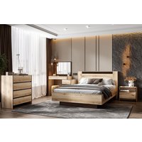 Кровать SV-Мебель №3 Серия 3 двойная универсальная 1.6х2.0 страйп (дуб делано/дуб венге)