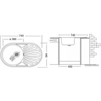 Кухонная мойка Ukinox Фаворит FAL740.440-GT8K 1R