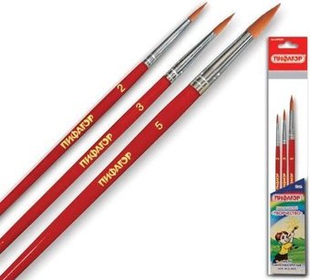 Набор кистей Пифагор 200226 (синтетика)