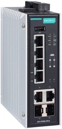 

Управляемый коммутатор 2-го уровня Moxa EDS-P506E-4PoE-2GTXSFP-T