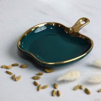 Блюдо AksHome Moonshine 23 (темно-зеленый/золото)