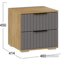 Тумба Трия Хилтон (дуб крафт золотой/графит матовый)