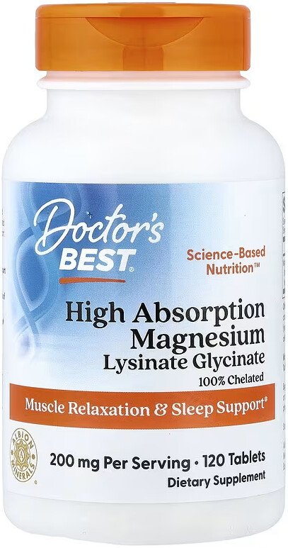 БАД Doctors Best Magnesium Lysinate Glycinate (120 таблеток)