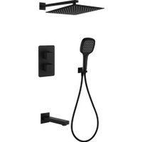 Душевая система  Grocenberg GB5050 с термостатом (черный матовый)