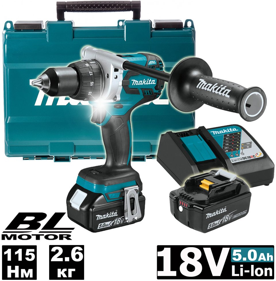 

Ударная дрель-шуруповерт Makita DHP481RTE