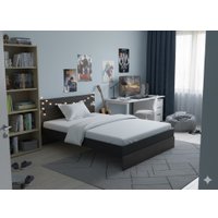 Кровать PROxSON Milton 90x190 (черный/дуб кантербери)