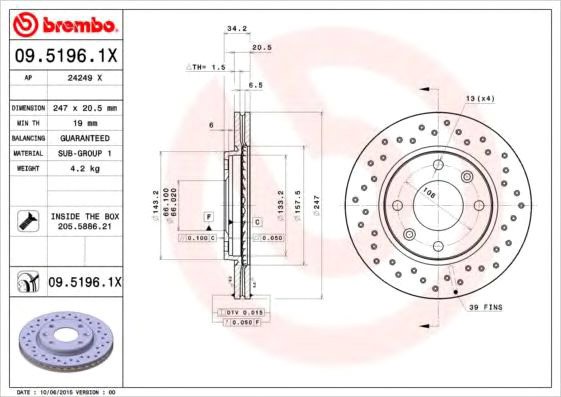 

Brembo 0951961X