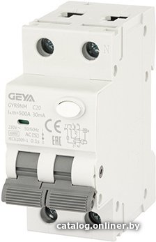 Дифференциальный автомат GEYA GYR9N 1P+N 20A C 6кА 30 мА AC GYR9NMC2030MA