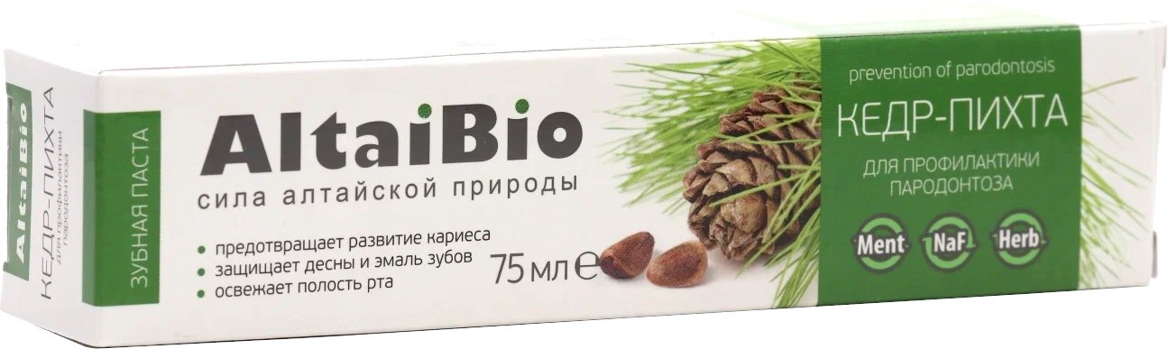 

Зубная паста AltaiBio Кедр-Пихта Для профилактики парадонтоза (75 мл)