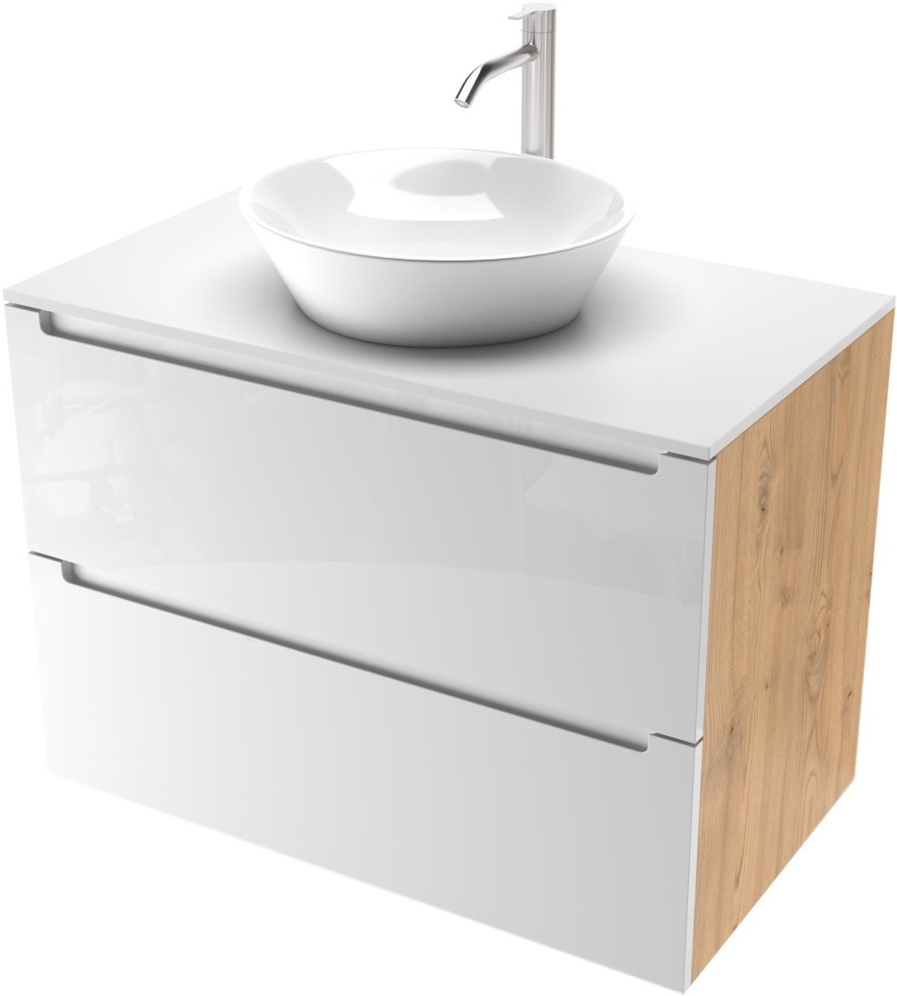

ЗОВ Тумба под умывальник Дион 80 D80LHO0M9003GKV5-LDSPW (белый глянцевый/дуб)