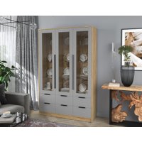 Шкаф-витрина Интерлиния Концепт КТ-ШВ3 (серебро/дуб золотой)