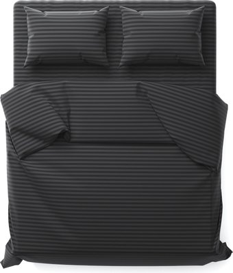 Евро комплект постельного белья Сонум Сатин страйп евро (черный)