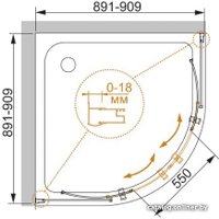 Душевой уголок Cezares Pratico-R-2-90-P-Cr