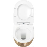 Унитаз подвесной Rea Carlo REA-C6942 (белый/золотой)