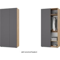 Шкаф распашной Modern Челси Ч50 угловой (золотой дуб/графит)