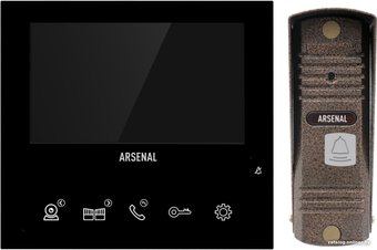 Комплект видеодомофона Arsenal Афина Pro (черный) + Триумф Pro (коричневый)