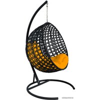 Подвесное кресло M-Group Круг Люкс 11060411 (черный ротанг/желтая подушка)
