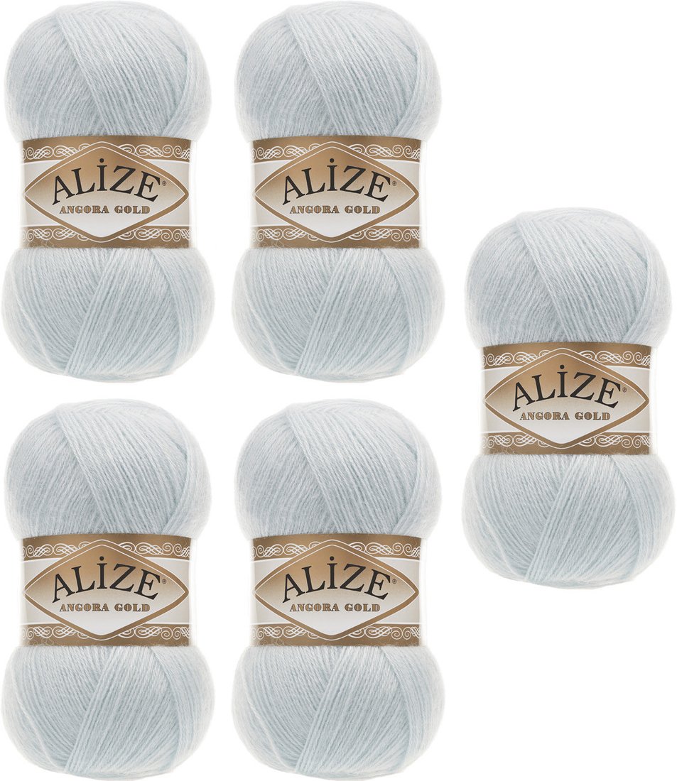 

Набор пряжи для вязания Alize Angora Gold 514 (550 м, светло-голубой, 5 мотков)