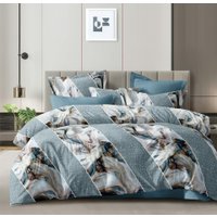 Евро комплект постельного белья Luxsonia Голубые грани Евро Ви26-0330/220