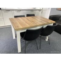 Кухонный стол Senira Кастусь 110-145x70 (береза сандал/белый)