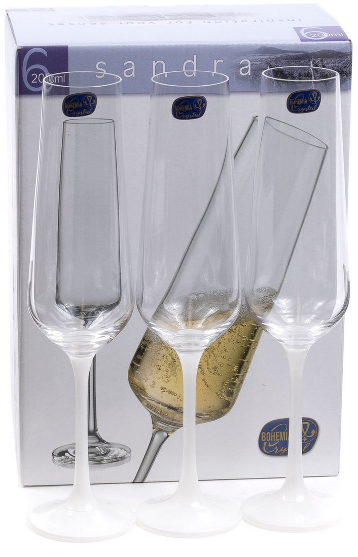 

Набор бокалов для шампанского Bohemia Crystal Sandra 40728/38344/200