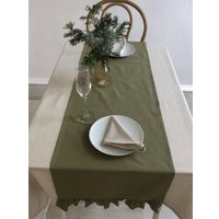 Дорожка на стол ОМурМебель 140x40см с рюшами (мятный)