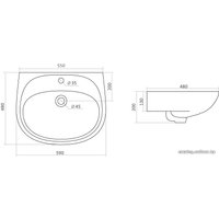 Умывальник Santek Анимо 59x48 (1WH110508)