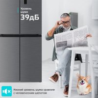 Четырёхдверный холодильник Harper RH6966BI (металлик)