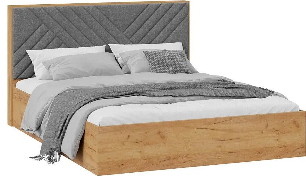 

Кровать Трия Хилтон универсальная тип 1 160x200 (дуб крафт золотой/велюр серый)