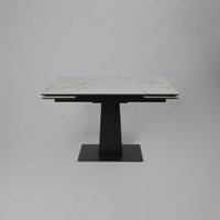 Кухонный стол Lepremo AV 2119 МДФ+керамика раздвижной 1200-1800x800 (натуральный глянцевый Gold Jade/черный)