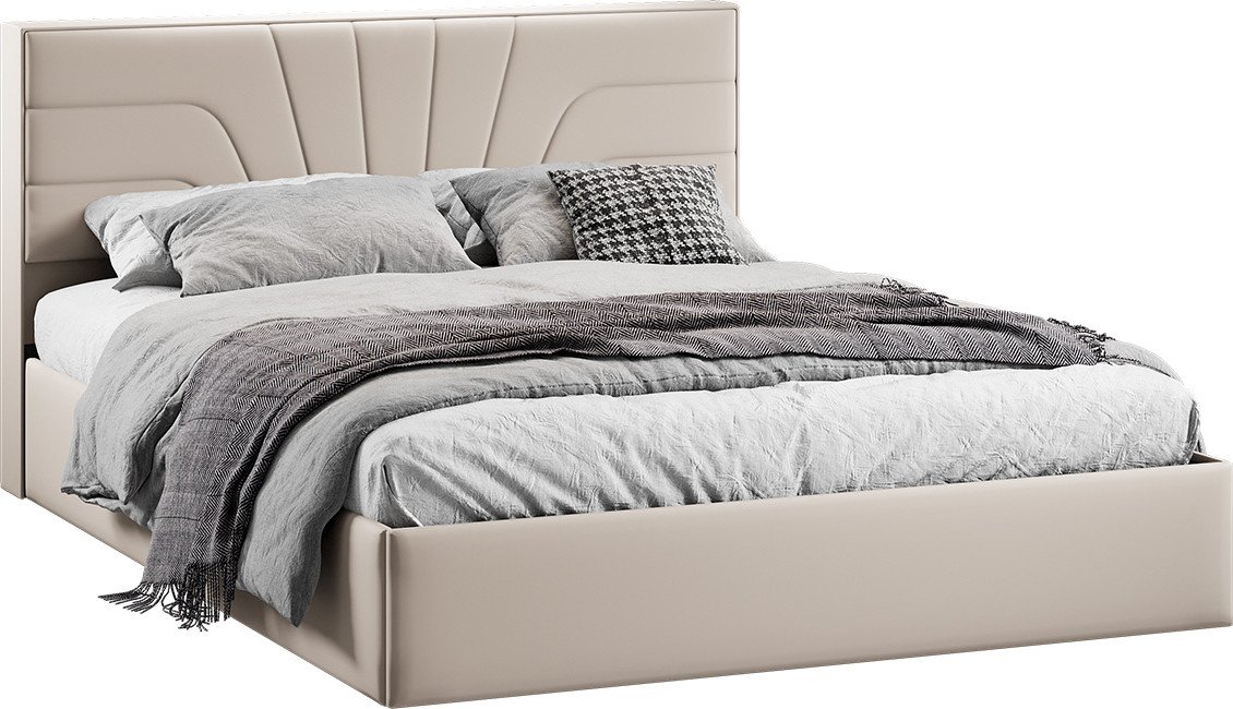 

Кровать Трия Пандора с ПМ и заглушиной 160x200 Тип 1 (велюр Confetti Cream)