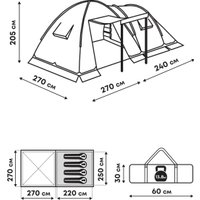 Кемпинговая палатка RSP Outdoors House 4 (зеленый)