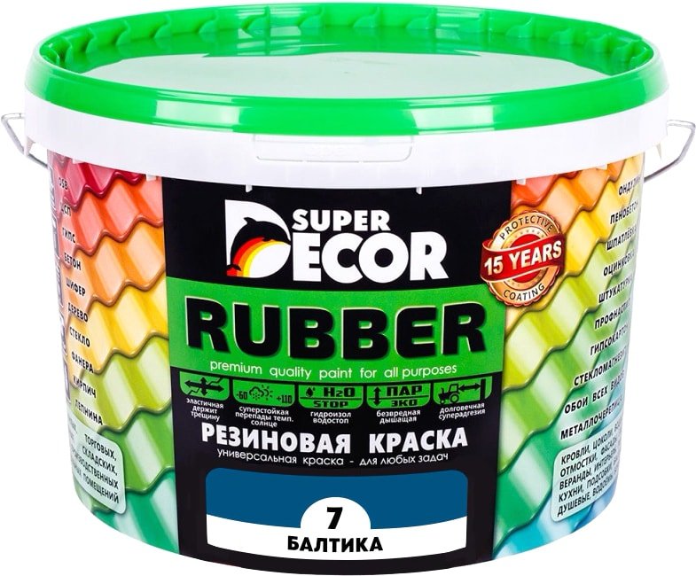 

Краска Super Decor Rubber 3 кг (№07 балтика)